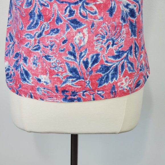 Chaps Pink Blue Cotton Casual Summer Knit Top Size MP - Picture 3 of 11